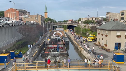 37K views · 1.5K reactions | Footbridge on the Move—The Locks of Lockport: It is one of the very best spots to watch the Erie Canal at work, the locks at Lockport, NY in Niagara County. I’m always amazed at this process, especially with the massive barge number one carrying half of the pedestrian bridge to Buffalo today and, ultimately, Ralph Wilson Park there. | John Kucko Digital | Facebook