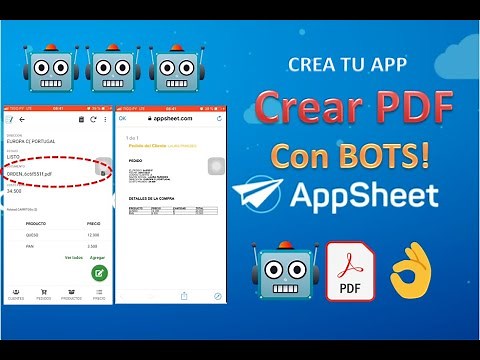 CREAR archivo PDF con BOTS en APPSHEET. Crea Apps a partir de Google Sheets.