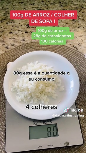 Entenda quantas colheres de arroz equivalem a 100g!