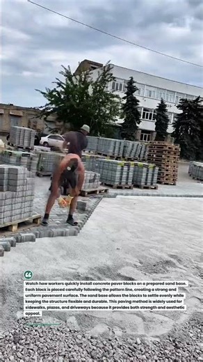 Fast Paver Block Installation On Sand Base #Construction #Paving #Masonry