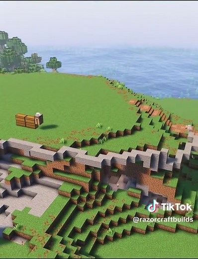 Sneak Peek of Retaining Wall Build in Minecraft