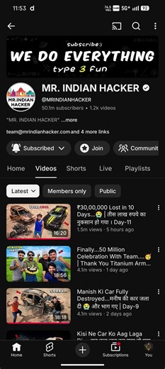 Techno gamerz and Mr.indian hacker 50 million subscriber