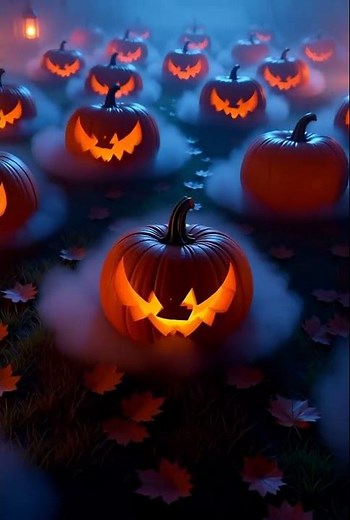 The Legendary Pumpkin Patch: A Spooky Halloween Night (4K Ambient Animation)