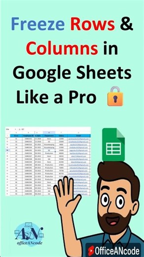 How to Freeze Rows & Columns in Google Sheets Like a Pro 🔒 #OfficeANcode