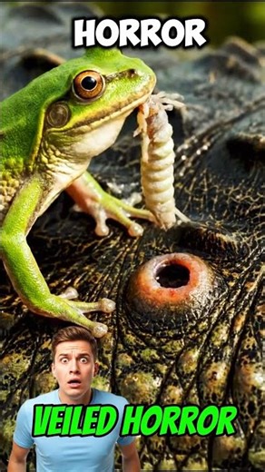 Marsh Frog Frees Crocodile’s Hidden Larva #MacroASMR #naturehealing #shots #wildlife