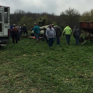 Ever been to a real live farm auction?! Yesterday was bittersweet. A friend lost her dairy-farming husband last fall and yesterday was the auction to clean out 150 years of his family's farming history. Sad to see his stuff go, but happy for the family to continuing moving forward. We spent a lot of the day at the auction, talking to friends and neighbors and showing our support for the family. And I bought my first thing at auction! I was so nervous!! Among all the tractor parts and tools I spo