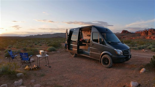 This Camper Van Has an Extremely Versatile, Modular Interior That Can Hold Two Motorcycles