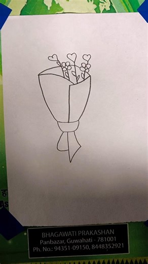Easy Flower Bouquet Drawing 💐 | Shorts 2026#easydrawings #viralshorts #shorts