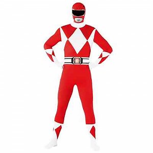 Adult Red Power Ranger Morphsuit Men`s Superhero Fancy Dress Costume M – XXL | eBay