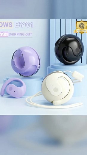 New OWS BY01 Earbuds (2 Freebies:1 Silicon Lanyard 1 Game Sleeve) HiFi Sound Quality Wireless Bluetooth-Compatible Non-hanging EarHeadset, IPX5 Waterproof with Large Capacity Battery Life, Touch Control ENC Noise Reduction for Sports&Gaming Free Shipping #earbuds #fyp #fypシviral #fypp