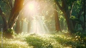 A whimsical clearing in a dense forest lit by the glowing fireflies, A whimsical forest clearing with twinkling fireflies