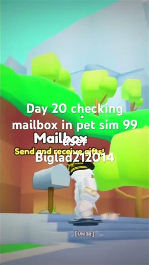 Day 20 checking mailbox in pet sim 99 #roblox #petsimulatox #petsimulatorx