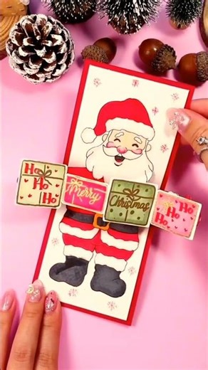 Easy DIY Pop-Up Santa Christmas Card 2025 | Interactive Sliding Gifts Tutorial!#shorts#diycrafts