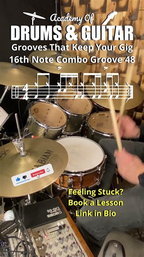 Grooves That Keep Your Gig 16th Note Combo Groove 48 #dailydrumgroove #drumshorts