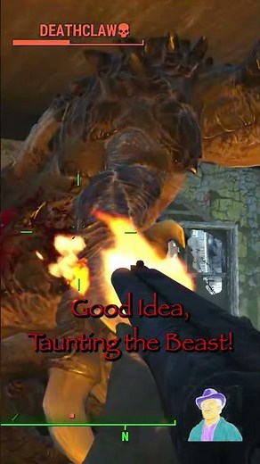 Fighting a Deathclaw in Concord. Season 5 Episode 3