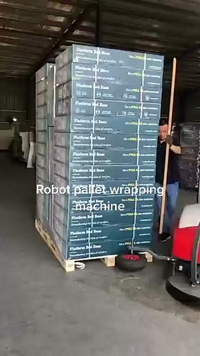 Robot pallet wrapping machine🤩#foryou #fyp #foryoupage #packingmachine #pallet #pallets #palletwrap #palletwrapper #robot #wrapping