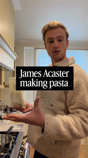 James Acaster making pasta. An old classic from the archives I’ve recreated here. #jamesacaster #thetraitors
