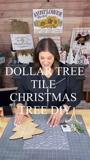 60K views · 667 reactions | Dollar Tree Tile Christmas Tree DIY - get your kit now, just comment TREE for info #craftkit #diykit #ChristmasCrafts #diycrafts #dollartree #dollartreecrafts #dollartreediy | Creative Sarah | Facebook