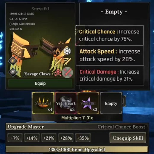 Discover 100% Critical Hit Savage Claws in The Forge