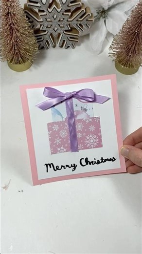 Easy DIY Christmas Card with Stacked Presents 🎁