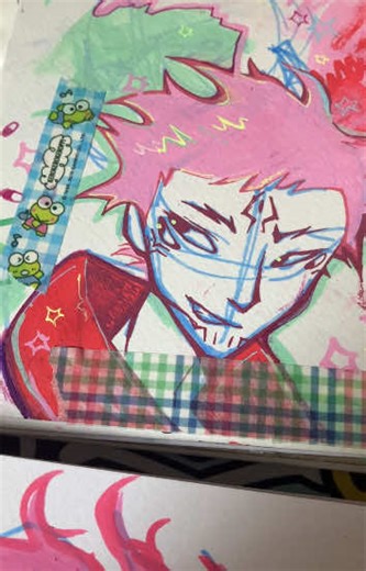 Silly drawing exercise, turned out really goofy #drawingideas #drawingfail #jjkfanart #drawingtips #drawingtutorial #arttiktok #animeart #animeedit #sukuna