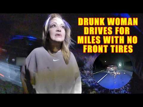 Drunk Woman Drives Miles with No Front Tires