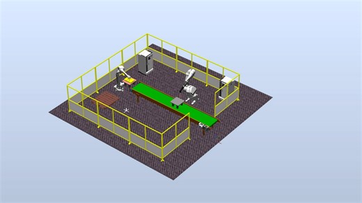 基于robotstudio工业机器人小板凳喷涂码垛工作站仿真设计