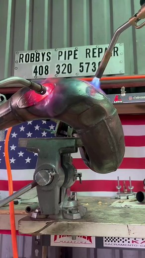 Dirt Bike Pipe Repair! Text me for more information (408) 320-5736 #BeforeAndAfter #FilmTok #ArtTok #HowTo #SmallBusiness #welding
