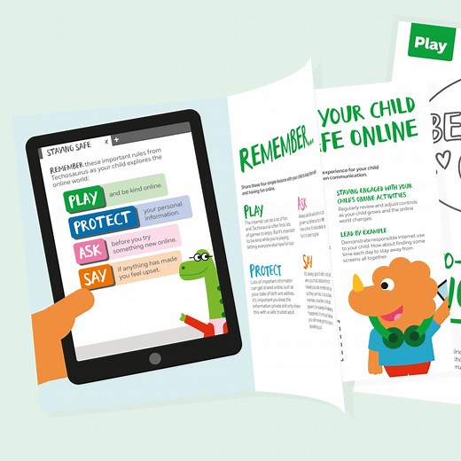 🎨Inspire your children to have fun while learning how to stay safe online! Get the brand new Techosaurus Activity Pack now! 🦖 | NSPCC