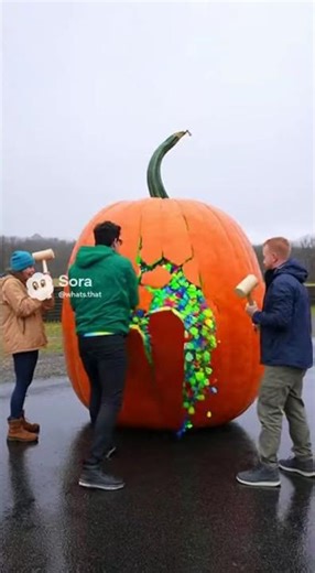 WATCH: Giant Pumpkin EXPLODES with 10,000 Toy Frogs! #shocking #viral