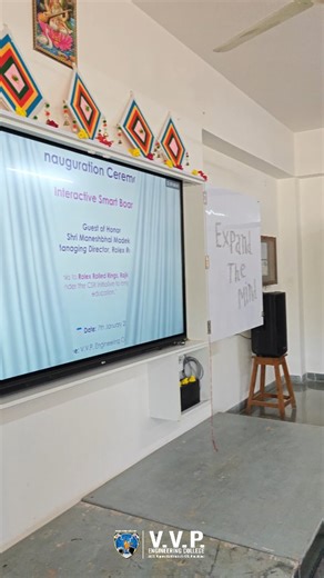 VVP Engineering College on Instagram: "When industry leaders support education, futures get brighter. A Special thanks to Shri Maneshbhai Madeka and Rolex Rolled Rings for empowering our classrooms with Interactive Smart Boards. Your vision and generosity are shaping tomorrow’s engineers today. Education meets innovation! #VVP #VVPians #VVPEngineeringCollege #2026 #interactive"