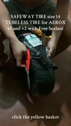 SAFEWAY TIRE size 14 TUBELESS TIRE for AEROX v1 and v2 with Free Sealant #aerox #tire #fyp