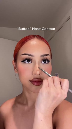 Cute button nose contour tutorial 🫧🫶🏼 #nosecontour #makeup #foryou | how to contour nose