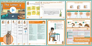 The Journey to Cursive: The Letter 'y' (Ladder Family Help Card 5) KS1 Activity Pack