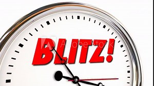 Blitz Time Clock Fast Quick Action Barrage Goal Success 3d Animation