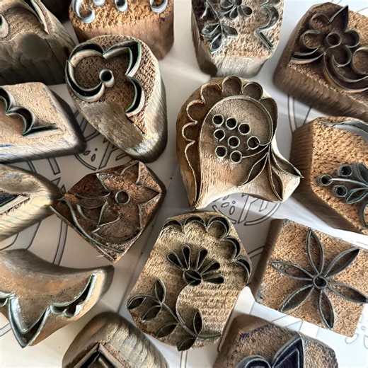 Large French Antique Embroidery Block Stamp - Etsy