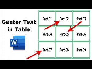 How to center text in a table in Microsoft Word Document