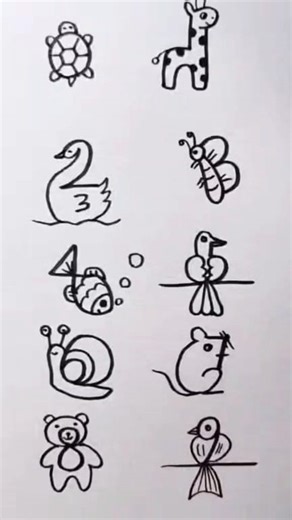 Creative drawing ideas using numbers 🐢🦒🦆🦋🐟🐦🐌🐁🧸🦜 . #easydrawimgforbginners #creativedrawing #artwork #drawing #explorepage #fbreelsfypシ゚viralシ | Easy drawing for kids24