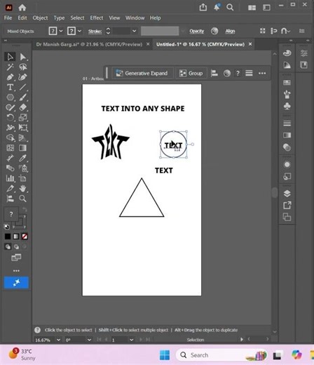 How to Insert Text into Any Shape | Easy Graphic Design Tutorial | Illustrator Trick #graphicdesign