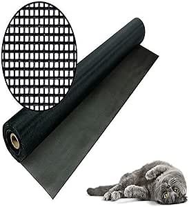 Pet Screen Roll - Dog & Cat Proof Window Screen - Pet Resistant Vinyl Coated Poly Mesh Screening Replacement for Patio Door, Window, Balcony, Catio & Porch - DIY Home Improvement - Black, 60" x 25ft
