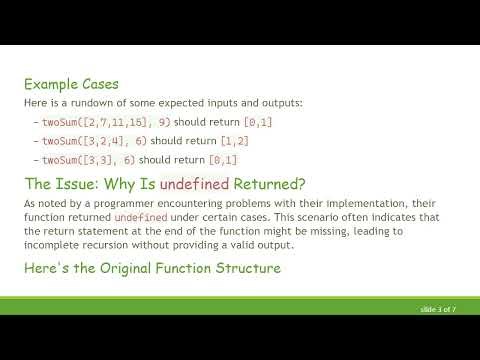 How to Fix the Undefined Issue in Your Two Sum Algorithm