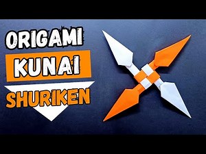 EASY ORIGAMI NINJA WEAPONS / HOW TO MAKE PAPER KUNAI SHURIKEN.