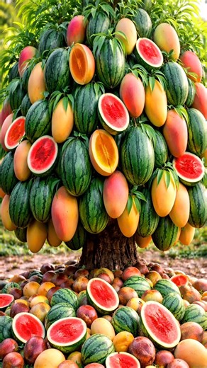 Easy and fast technique for growing and propagating hybrid mango and watermelon fruit trees #garden