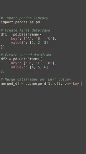 dataframe merge example #python #showcase