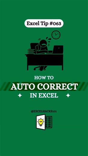 Excel AutoCorrect Feature | Typing Mistake Automatically Fix Kaise Kare | #excel #tricks #shorts ...