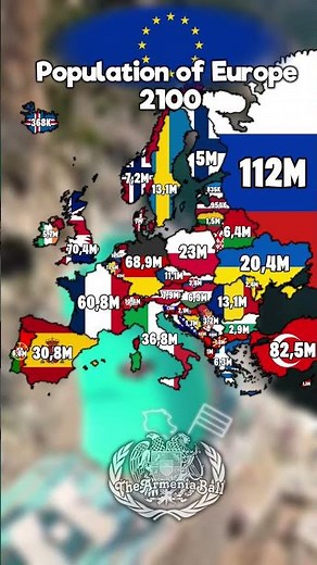 Population of Europe in 2025 vs 2100 🇪🇺 #geography #europe #map #maps #mapping #mapper #education