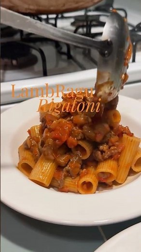 Lamb Ragu Rigatoni 🐏🐑 #pasta #lamb #ragu #italianfood #italiancooking #cookingvideo
