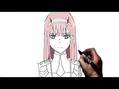 How to Draw Zero Two | Step by Step | Darling in the Franxx