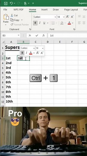 Superscript trick in excel in 5 seconds! 💯 #excel #shortcut