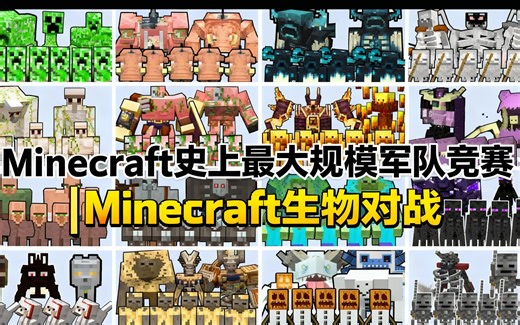 [中配]Minecraft史上最大规模军队竞赛 | Minecraft生物对战 - Peteson Craft